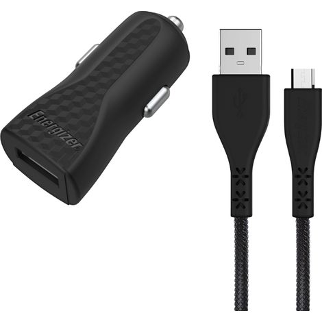 Caricabatterie da auto Energizer HardCase - USB-A 1A + cavo Micro USB (nero) (1/4)