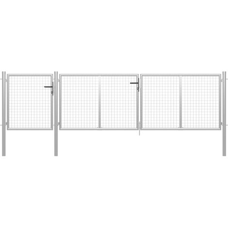 Portail de jardin Acier 400x75 Argenté (1/5)