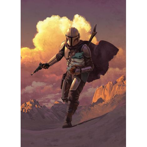 Papier peint panoramique vintage & retro Mandalorian Évasion (1/5)