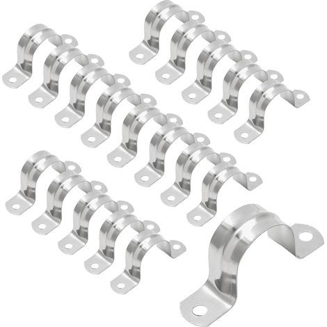 Abrazadera de acero inoxidable tipo U, abrazadera semicircular para tuberías de aire y agua, fijaciones para tuberías de agua - 40mm (1/5)