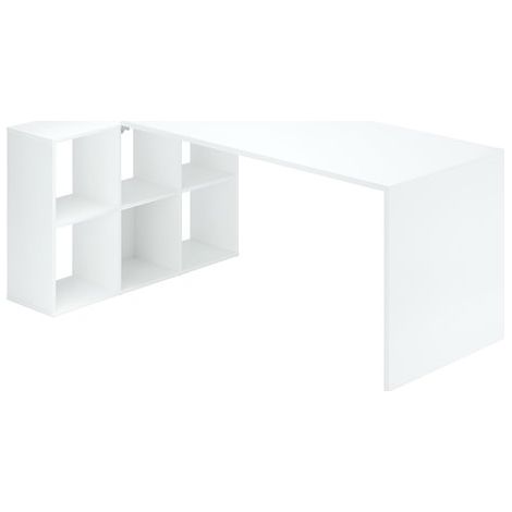 Bureau d'angle 6 cases plateau blanc L 140 cm - Maxicubes - Maxiburo (1/3)