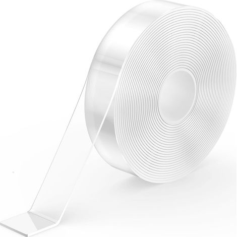 Ruban Adhésif Double Face Extra Fort, 5M Ruban Adhésif Double Face Transparent Sans Trace, Amovible, Résistant - 2cm Largeur (1/5)