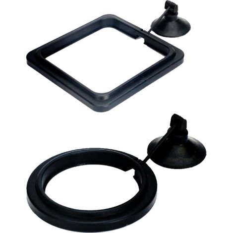 Support Pour Nourriture - En PVC Noir - Pour Aquarium Et Bassin À Poissons - Flottant Et Fixe - 2 Pièces (1/5)
