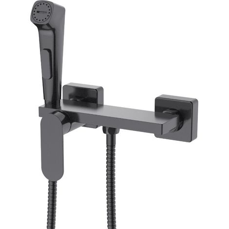 Robinet de bidet mural avec robinet d'arrêt et étagère, bronze (1/2)