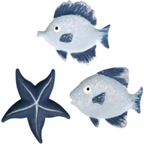 RAYHER - 12 PEZZI - MINIATURE IN METALLOFORMA PESCE 2,7CM