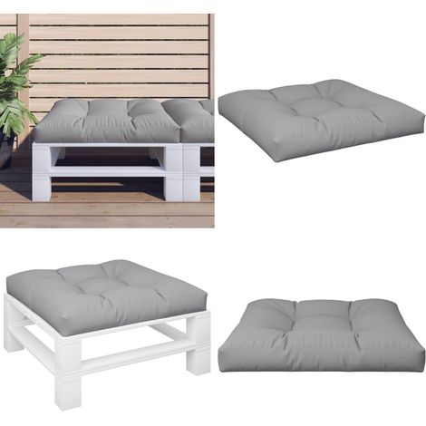 vidaXL Coussin de palette gris 70x70x12 cm tissu (1/5)
