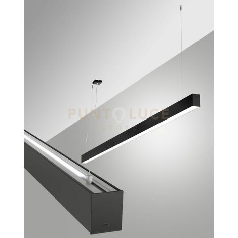 MILLET SOSPENSIONE DOPPIA EMISSIONE NERA A LED 4000K 3580+1440LM 23W- 15W OPALE ON/OFF IP40 MT