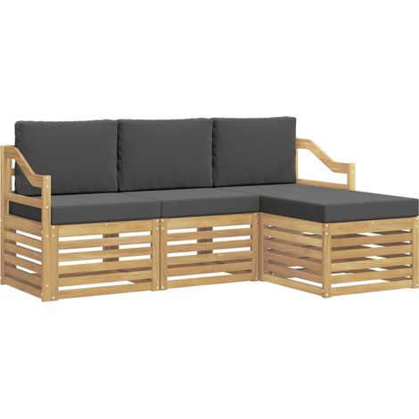 Set di divani da esterno 4 pz Salotto da Giardino Bianco e Antracite (1/5)