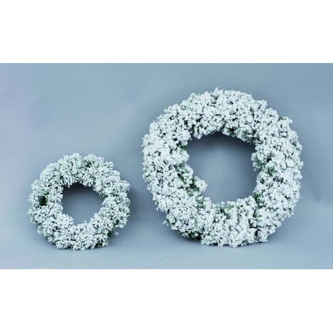 Kranz aus grünem PVC mit Schneeeffekt, 50 cm