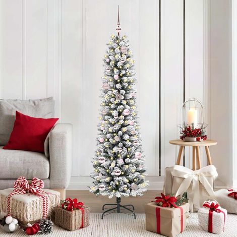Künstlicher Weihnachtsbaum mit 150 LEDs mit Ständer Weiß 150 cm