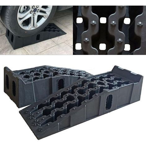 Rampe Di Carico in Plastica Per Auto, 1 Paio Di Rampe Da 7 Tonnellate, Fino a 245, 7250 Kg, Design Robusto in Plastica,Per Una Facile Conservazione,Per Veicoli Con Basso Spazio Sul Pavimento
