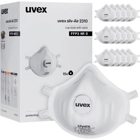 [NEUWERTIG] B-Ware Uvex Maske Feinstaubmaske Atemschutz Silv Air Classic 2310 Ffp3 Masken 15 St916