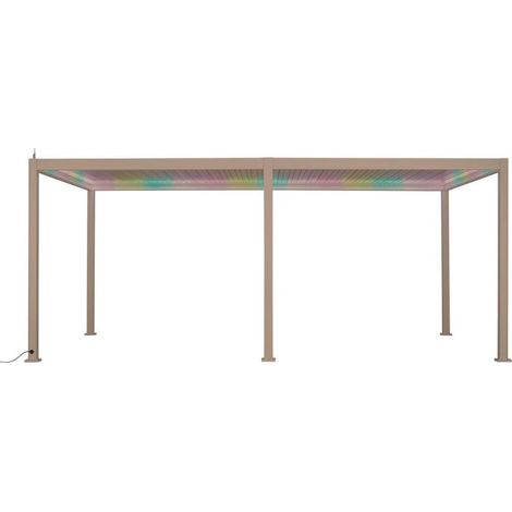 Pergola bioclimatique Evora électrique 6 x 3 m aluminium argile Hespéride