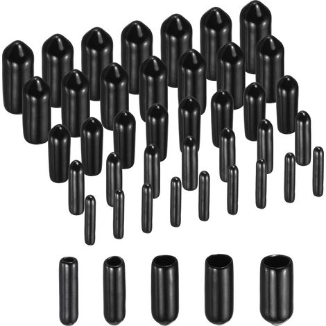 Bouchons Caoutchouc Noir - 100 Pièces - Vinyle Souple - Protection Filets et Pieds - Mobilier et Tubes - 2 à 6mm (1/5)