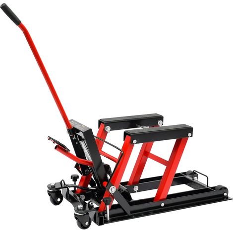 HAUTOUR Cric de moto - 680 kg - Pour moto, élévateur hydraulique, support de montage pliable, plateforme pour ATV et Quad, support de montage pour moto (1/5)