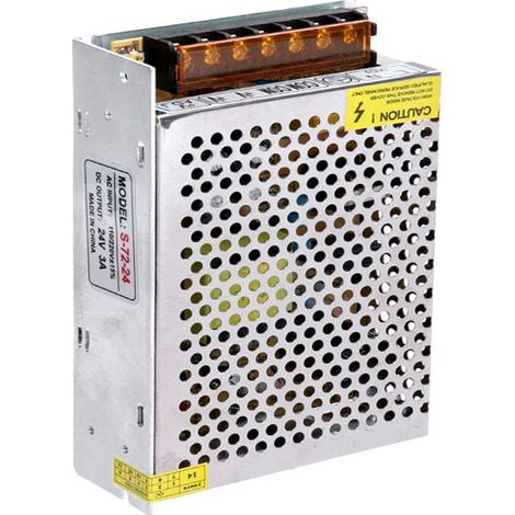 Transformador para tira LED 24V 3A 72W Fuente de alimentación para transformador de 72W Fuente de alimentación para tira LED y otros dispositivos con CC 3V (1/5)