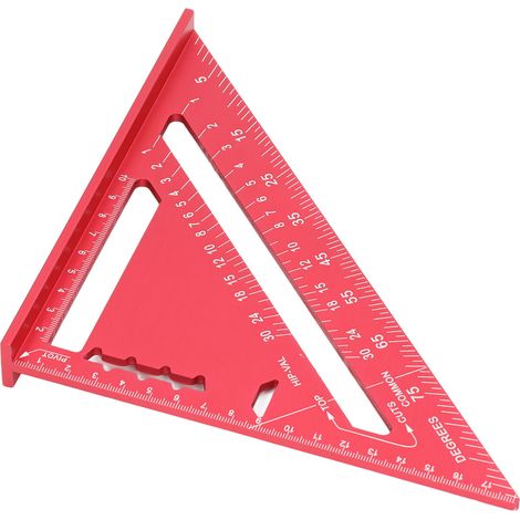 Équerre de menuiserie en alliage d'aluminium, peinture électrophorétique, gravure laser, double échelle, 45° 90°, 18,5 cm et 26 cm (1/5)