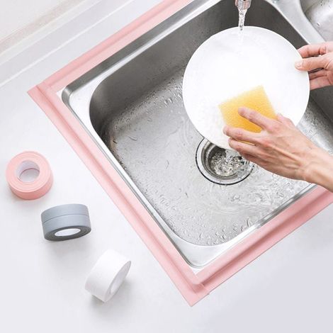 (2 pièces Blanc)Plinthe souple - Bande d'extrémité pour cuisine et salle de bain 22 mm 3,2 m, joint auto-adhésif, bande pliante flexible, joint d'étan (1/5)