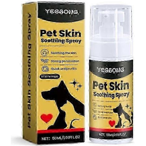 Spray pour la peau des animaux de compagnie (chiens et chats), 1 à 3 fois par jour. Soin apaisant et nettoyant pour la peau, anti-démangeaisons et nourrissant. (1/5)
