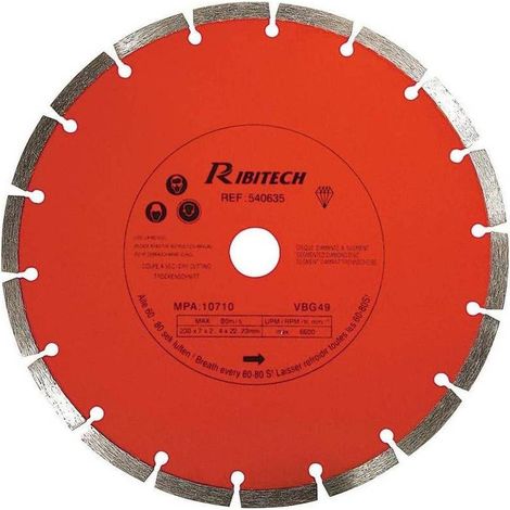 Disque Diamant Segment 230 mm - Classe C - Découpe Efficace et Précise sur Matériaux Durs - D-Work