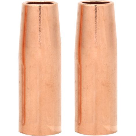 Buse de Pistolet de Soudage MIG 2 Pièces 21-37 3/8 Pouces 100L, Jolis Consommables pour Tweco Mini/1, Usinage de Précision, Matériau en Cuivre, Performances Stables, avec Pièces. (1/5)