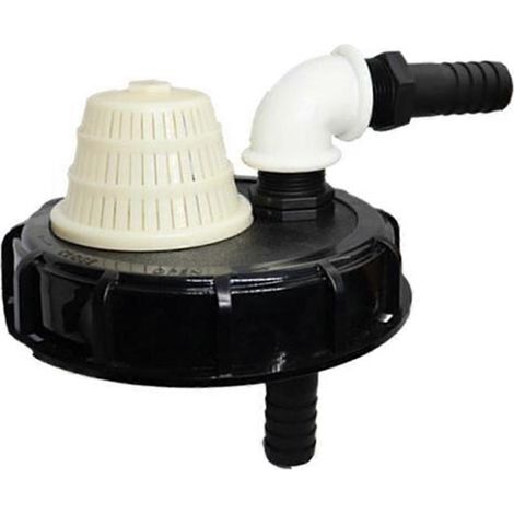 Couvercle adaptateur de sortie pour cuve IBC avec dispositif d'aspiration et évent pour tuyau d'aspiration, compatible avec pompe à eau, étanche DN20 25 mm (1/5)