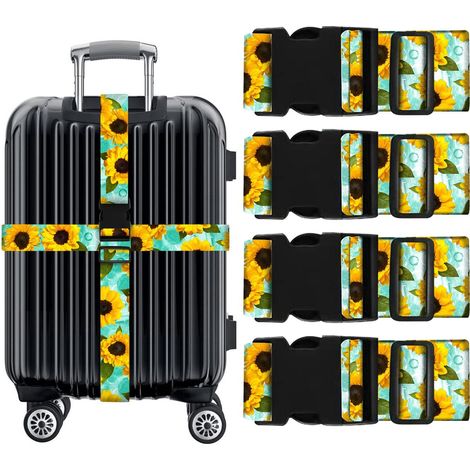 Ensemble de 4 sangles à bagages réglables pour sécuriser vos bagages pendant vos voyages un accessoire réutilisable pour vos déplacements quotidiens.-AquaForge (1/5)