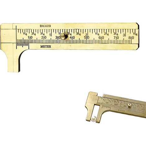 Pied a Coulisse,Mini Pied à Coulisse,Pied à Coulisse en Laiton,Pied à Coulisse à Double Échelle,pour Précision Mesures Extérieur,80mm (1/5)