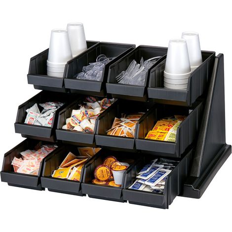 Support présentoir 12 casiers - 64.8 x 54.3 x 36.2 cm - Noir - Cambro