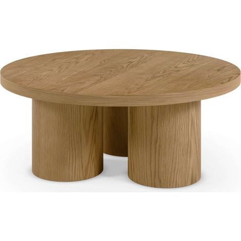 Mesa de centro modelo Berenice acabado roble, 100cm(ancho) 40cm(alto) 100cm (largo) (1/4)