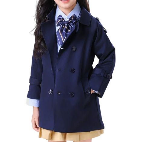 Veste Coupe-Vent Enfant - Bleu Marine Manches Longues - Résistante Au Vent Avec Poches - Taille 11 Ans (1/5)