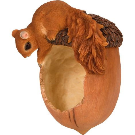 Bol à nourriture avec écureuil à accrocher - Marron - H 20,4 cm - Livraison gratuite (1/4)