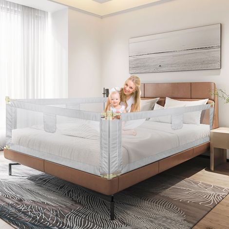 Barriere de lit 150 cm de Plus Grand 28 Niveaux de réglage de la Hauteur, Gardien de Rails de lit pour Tout-Petit pour Les Tout-Petits pour Les berceaux, lit Double