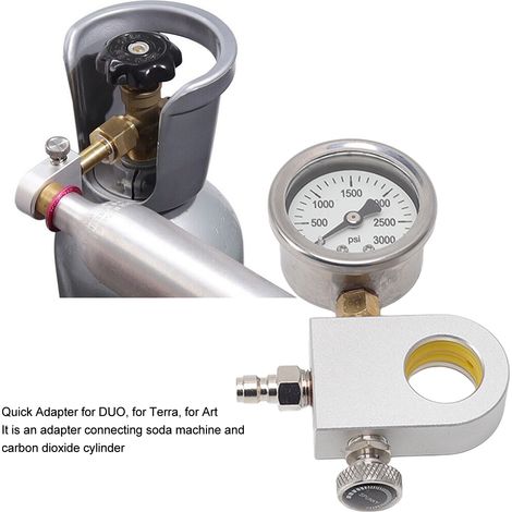Ortviai Adaptateur de Recharge CO2 pour Sodastream DUO/Terra/Art – avec Manomètre et Valve de Détente (1/4)