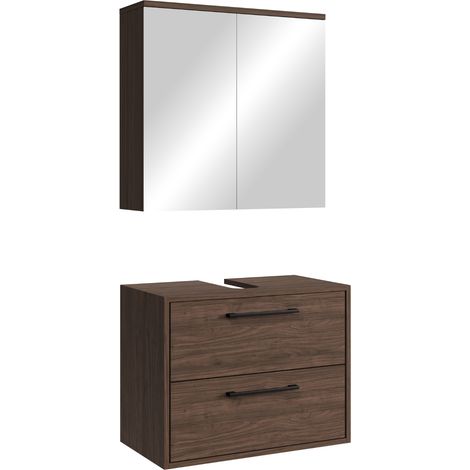 Set mueble bajo lavabo Florence 60 x 35 cm – Nogal marrón – Mueb (1/5)