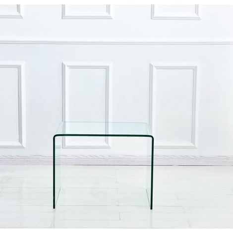 Table de salon verre trempé transparent verre transparent verre cintré (1/5)