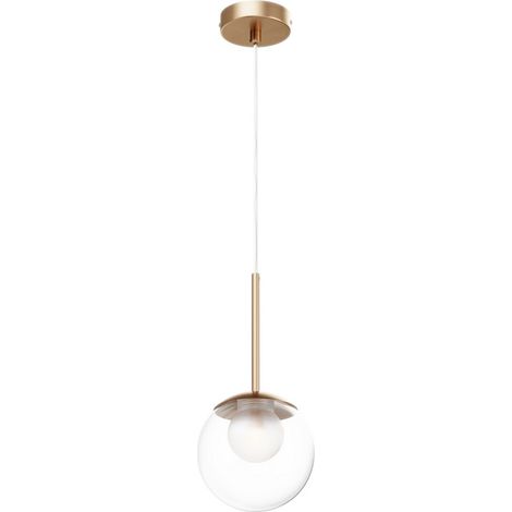 Maytoni Basic Form Lampadario moderno a sospensione a globo da 15 cm, oro, paralume in vetro 1xG9 (1/2)