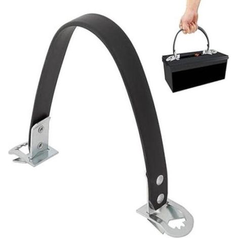 Correa de transporte de batería de coche de 35 cm con asa de palanca - Negra (1/5)