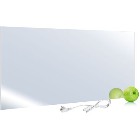 VIESTA® H580-SP Espejo Calefactor Infrarrojo [580 W] – Panel mural con tecnología de cristal de carbono, diseño 2 en 1 con superficie de espejo, eficiente y elegante para baño y sala de estar (1/5)