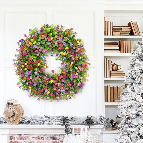 Guirlande Printemps Été - Couronne Porte Extérieure Intérieure - Décoration Fenêtre Jardin - 33 cm - Plastique (1/5)