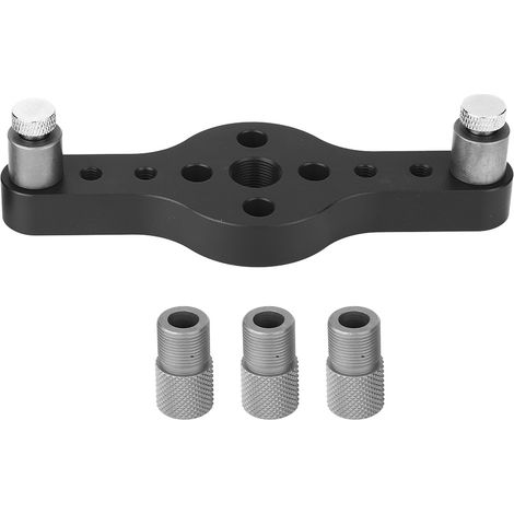 Bohrwerkzeug aus Aluminiumlegierung mit Positioniervorrichtung und 3 Bohrern (schwarz) (1/5)