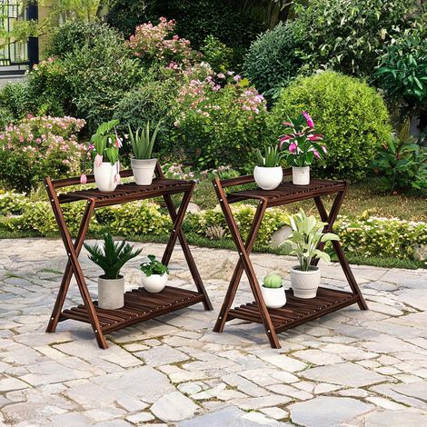 Porte-plantes 2 niveaux 73 x 36 x 64 cm (1/5)