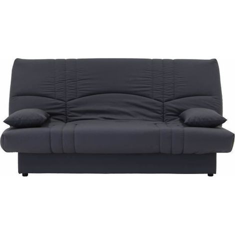 Les Tendances – Banquette clic clac 3 places – Tissu 100 % coton – Coffre de rangement – Dimensions L 190 x P 92 x H 96 cm – Mousse polyuréthane 25kg/m3
