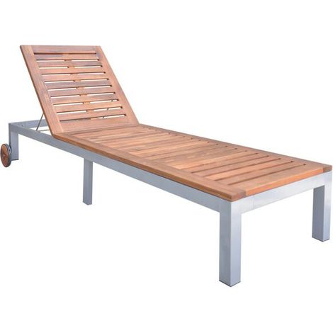 Fauteuil inclinable en bois d'acacia massif (1/5)