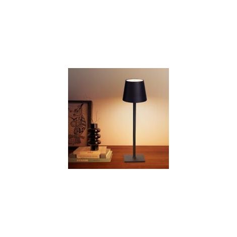Lampade da tavolo wireless, dimmerazione continua a 3 colori, lampada da scrivania a LED ricaricabile da 4000 mAh per camera da letto/sala da pranzo di coppia/ufficio/bar/sala da pranzo/patio (nero) -