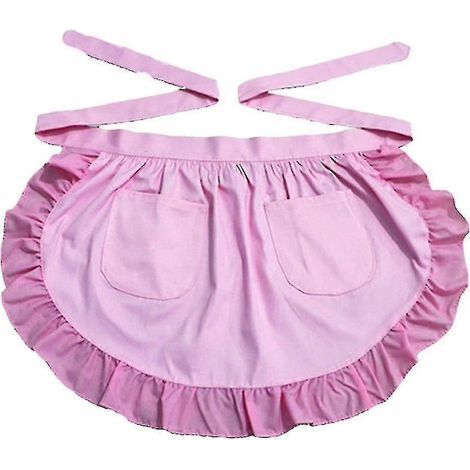 Tablier demi-taille en coton rose pour cuisine, restaurant (1/5)