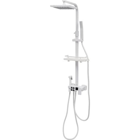 Sistema doccia a parete, design con uscite multiple, bianco (1/2)