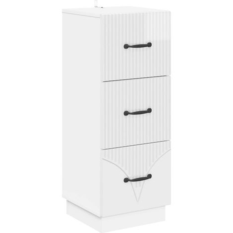 Schubladenschrank Hochglanz Weiß 33 x 34,5 x 87 cm vidaXL