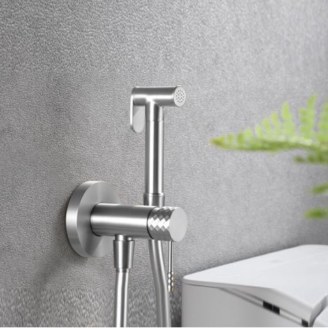 Exagonshop Doccetta bidet con miscelatore Memo incasso nichel