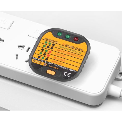 Testeur de prises électriques multifonctions, détecteur de défauts secteur, outil de vérification de la tension secteur, prise UE 220 V (1/5)